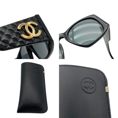 Chanel Sunglasses Eyewear Quilted Black Gold CC Logo Vintage Classic Purple — view 9