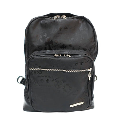 Chrome Hearts Ten Grade Nylon Backpack All Pattern Daga Zip Black Silver