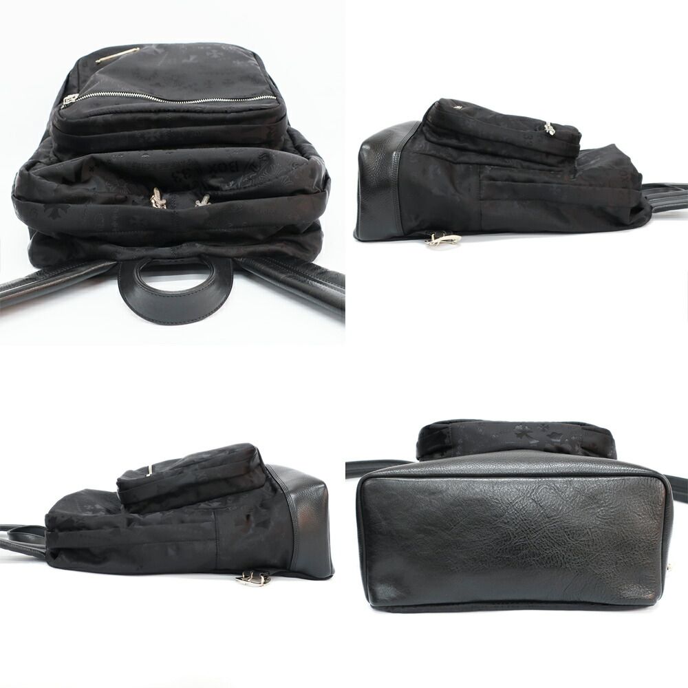 Chrome Hearts Ten Grade Nylon Backpack All Pattern Daga Zip Black Silver — view 3