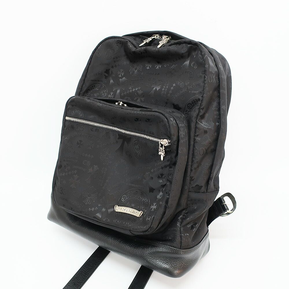 Chrome Hearts Ten Grade Nylon Backpack All Pattern Daga Zip Black Silver — view 9
