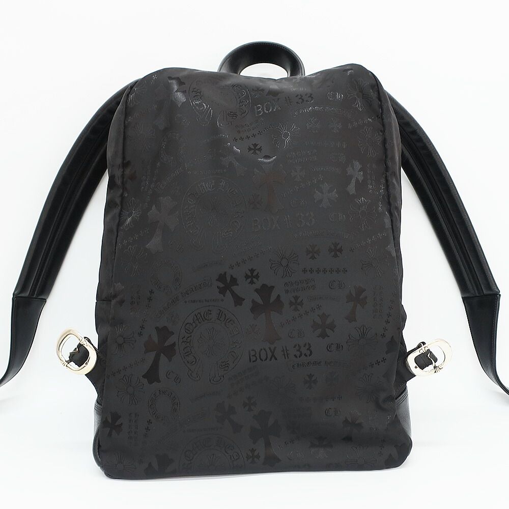 Chrome Hearts Ten Grade Nylon Backpack All Pattern Daga Zip Black Silver — view 2