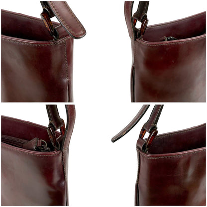 Prada Mirror Calf Leather Shoulder Bag Bordeaux — view 6