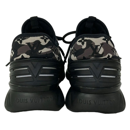 Louis Vuitton Sneakers 5 Fast Lane Line Black Dark Gray Ivory Monogram Pattern — view 3