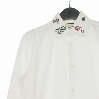 Gucci Symbols Color Embroidery Snake Shirt Long Sleeve 15 White — view 3
