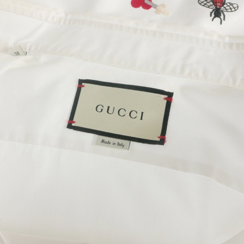 Gucci Symbols Color Embroidery Snake Shirt Long Sleeve 15 White — view 8
