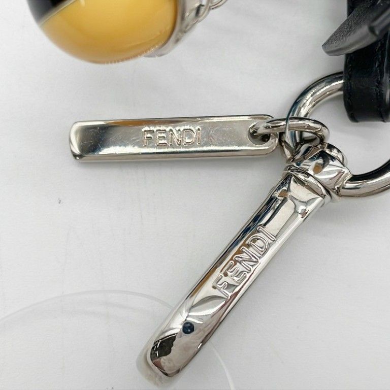 Fendi Bag Charm Multicolor Fur Leather Doll Motif Silver — view 4