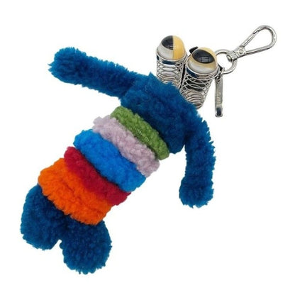 Fendi Bag Charm Multicolor Fur Leather Doll Motif Silver