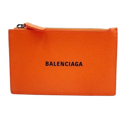 Balenciaga Coin Case Fragment Orange Leather Card