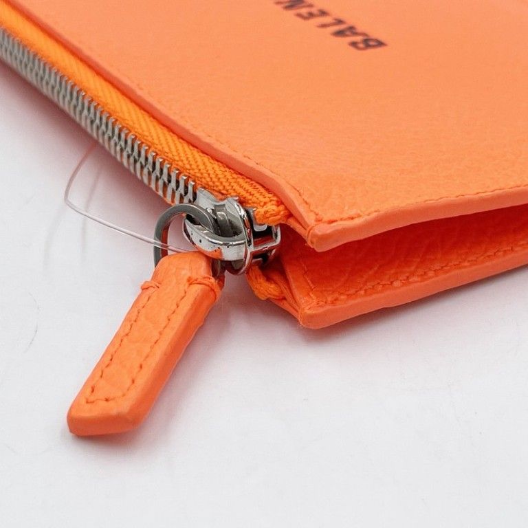 Balenciaga Coin Case Fragment Orange Leather Card — view 7