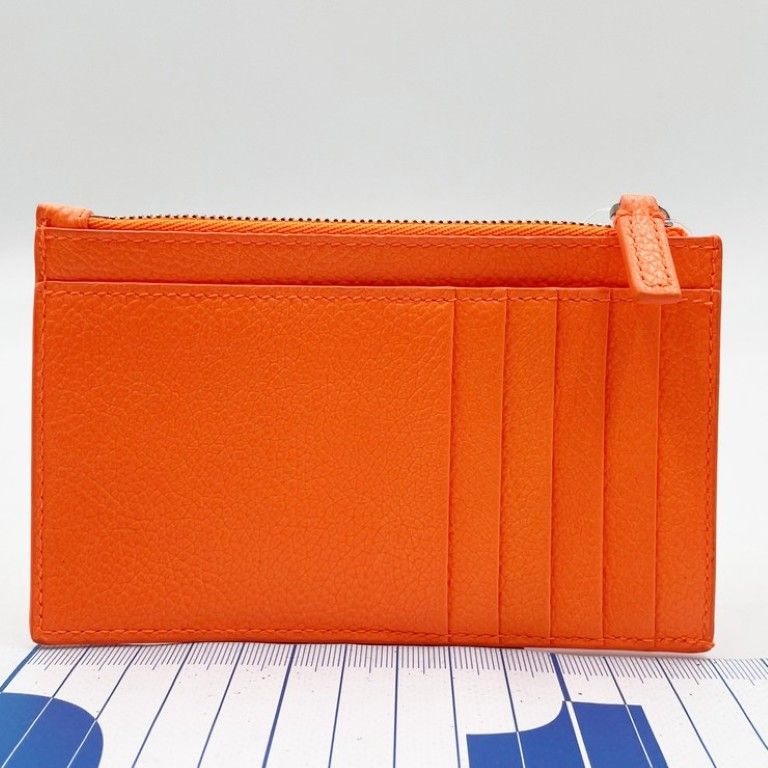 Balenciaga Coin Case Fragment Orange Leather Card — view 2