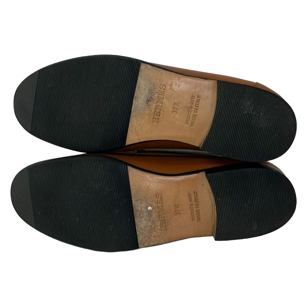 Hermes Loafers 37.5 Kennedy Brown Leather — view 4