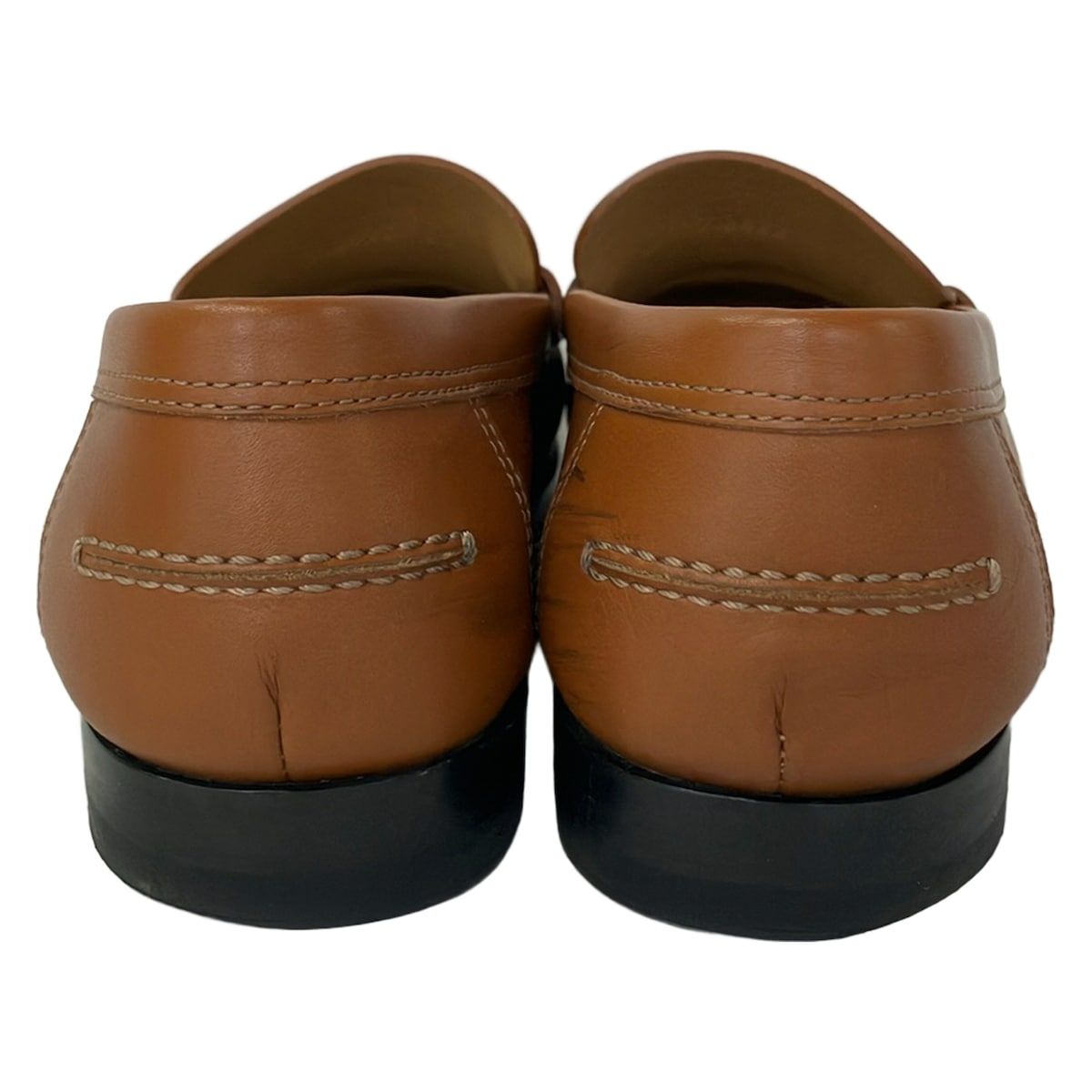 Hermes Loafers 37.5 Kennedy Brown Leather — view 3