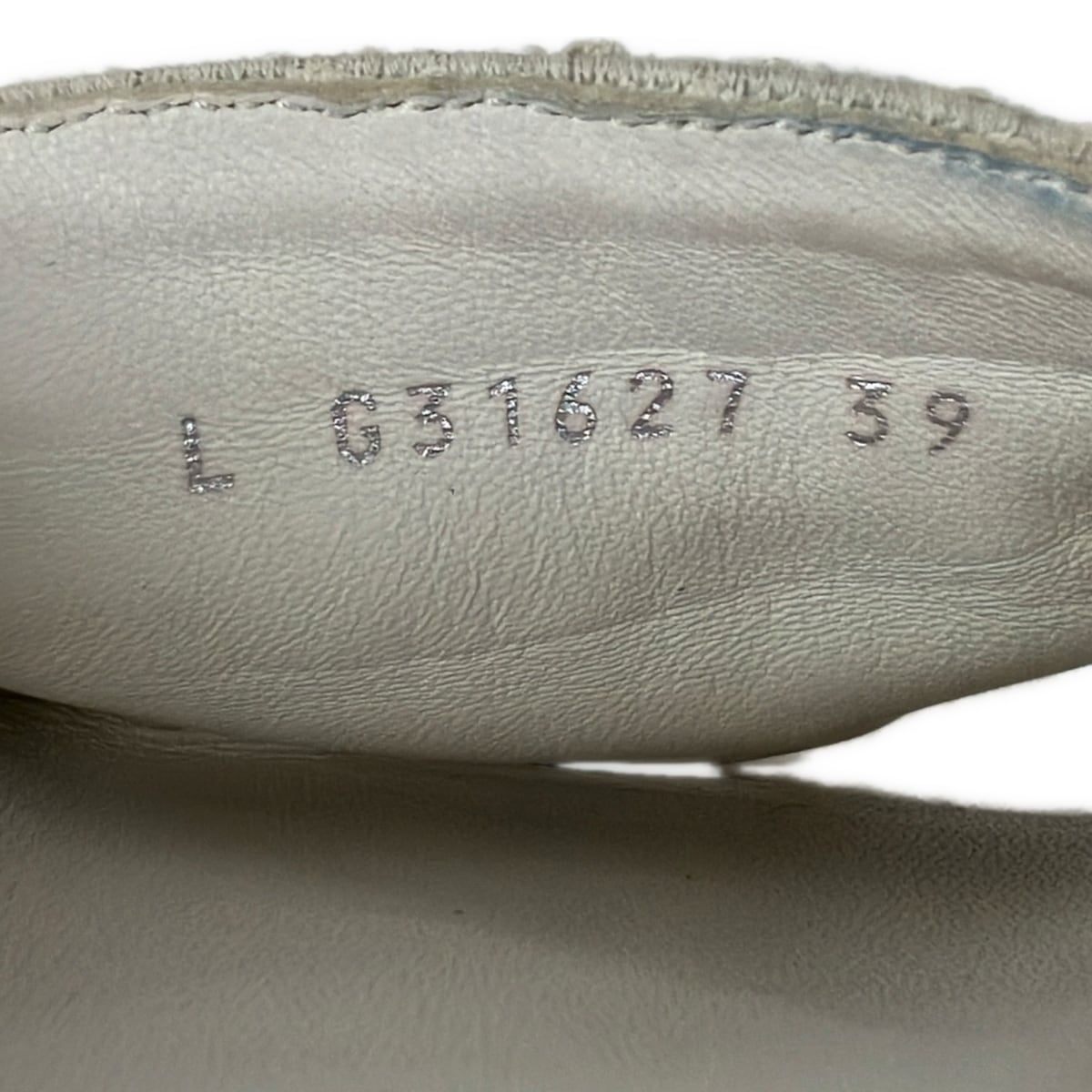 Chanel Sandals 39 White Silver Chain Cotton Leather — view 6