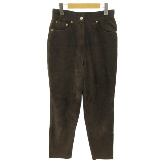 Gucci Era Suede Pants Interlocking GG Tapered Zip Fly 42 Brown Stk