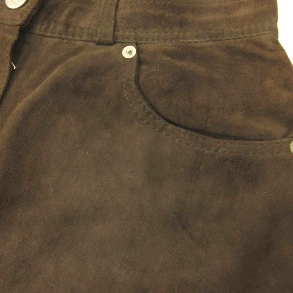 Gucci Era Suede Pants Interlocking GG Tapered Zip Fly 42 Brown Stk — view 5