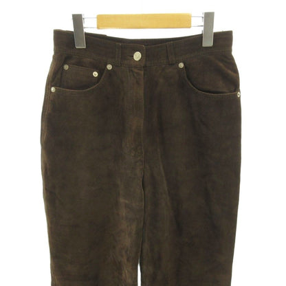 Gucci Era Suede Pants Interlocking GG Tapered Zip Fly 42 Brown Stk — view 3