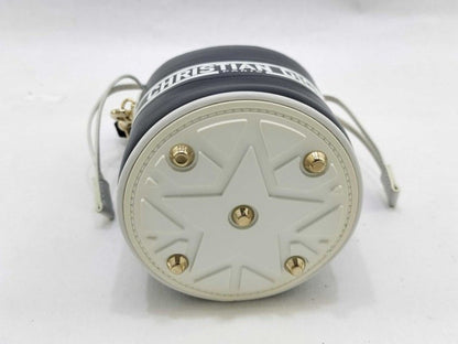 Dior Bucket Vibe Shoulder Bag Navy White Leather Gold — view 3