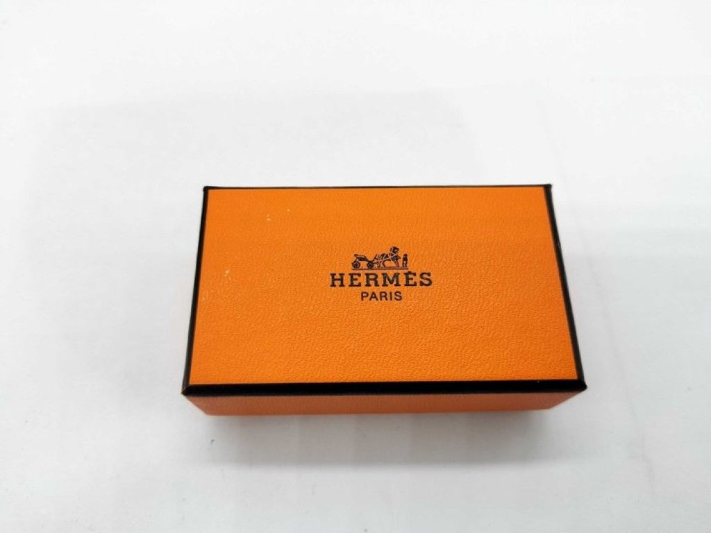 Hermes Earrings Enamel Orange Silver Metal Cloisonne — view 8