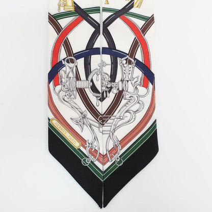Hermes Ten Twilly Legendary Harness Scarf Silk White Multicolor — view 4