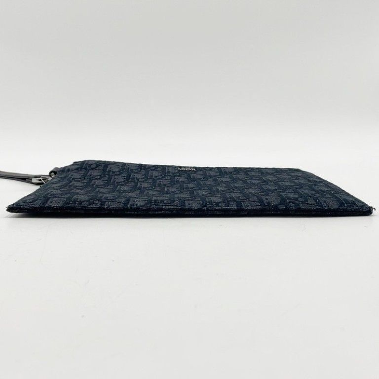 Dior Clutch Black Canvas Leather Second Silver — view 3