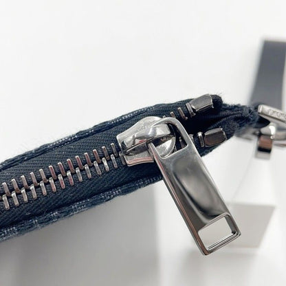 Dior Clutch Black Canvas Leather Second Silver — view 6