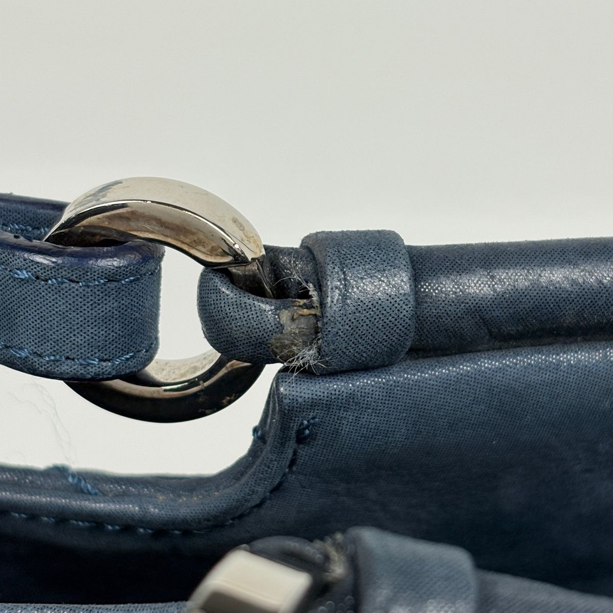 Chanel Wild Stitch Tote 2-Way Shoulder Bag CC Logo Leather Blue — view 7