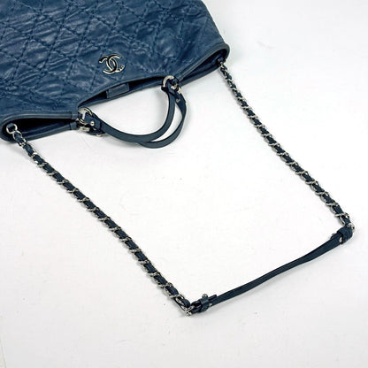 Chanel Wild Stitch Tote 2-Way Shoulder Bag CC Logo Leather Blue — view 6