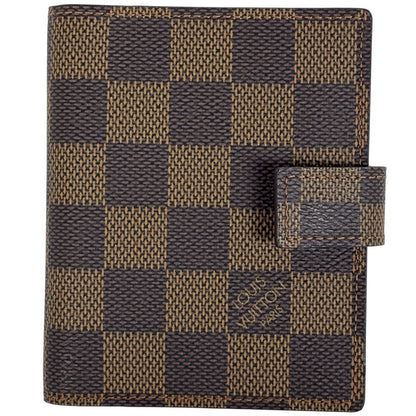Louis Vuitton Agenda Mini System Notebook Card Case Book Cover Damier Brown