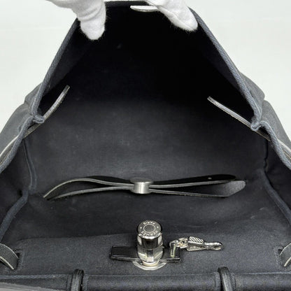 Hermes Herbag a Dos PM 2-Way Handbag Backpack Toile Officier Black — view 9