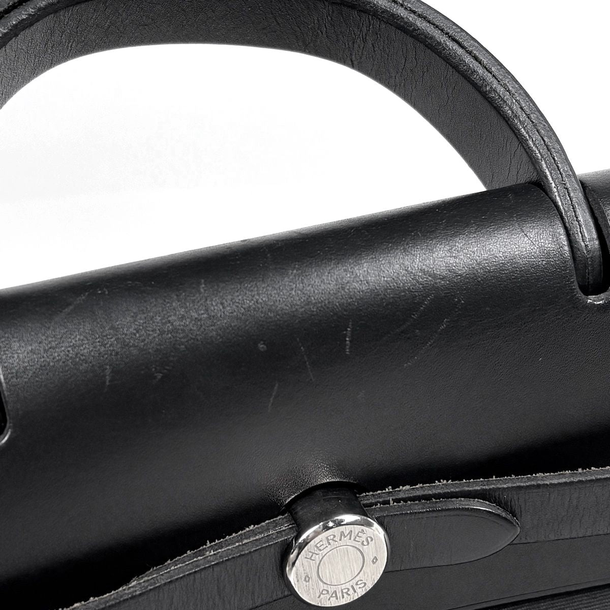 Hermes Herbag a Dos PM 2-Way Handbag Backpack Toile Officier Black — view 5