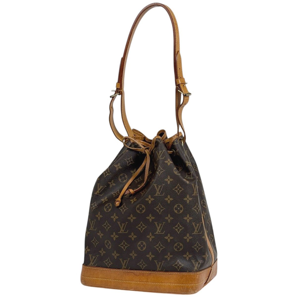 Louis Vuitton Noe Shoulder Drawstring Bag Monogram Brown
