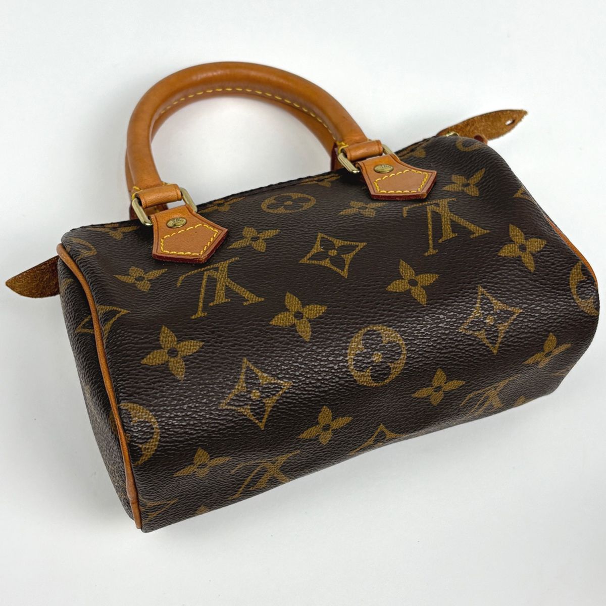 Louis Vuitton Mini Speedy Shopping Handbag Monogram Brown — view 2