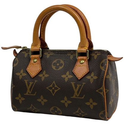 Louis Vuitton Mini Speedy Shopping Handbag Monogram Brown