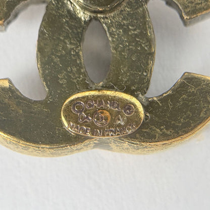 Chanel CC Logo Line Stone Earrings Pink — view 4
