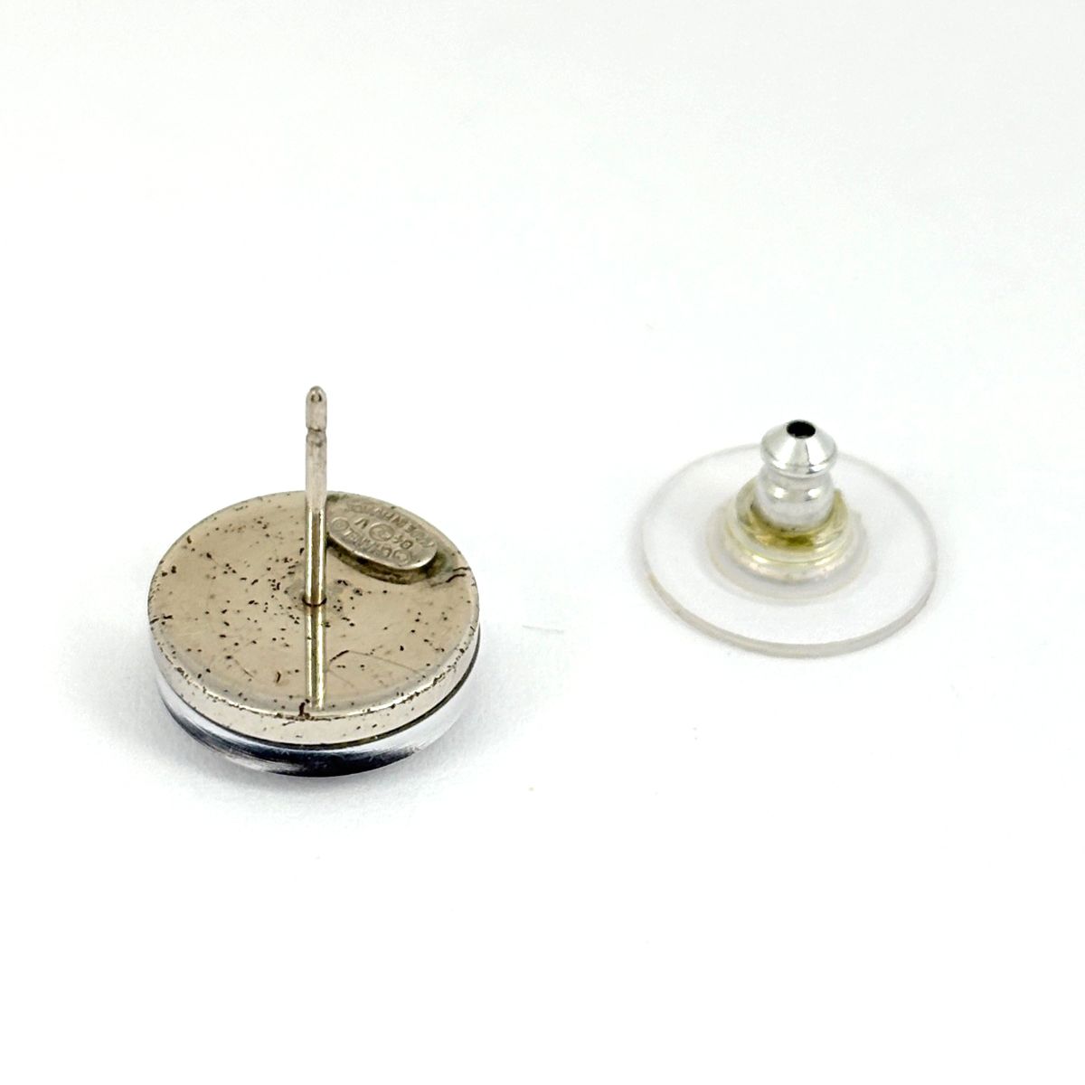 Chanel CC Logo Round Earrings Silver Plated — view 3