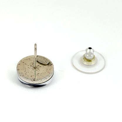 Chanel CC Logo Round Earrings Silver Plated — view 3