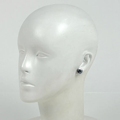 Chanel CC Logo Round Earrings Silver Plated — view 6