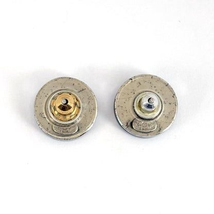 Chanel CC Logo Round Earrings Silver Plated — view 4