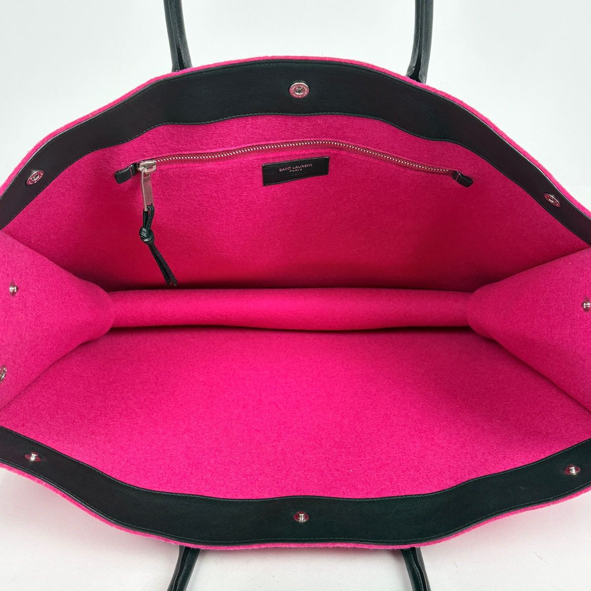 Saint Laurent Rive Gauche Tote Felt Pink Black — view 7