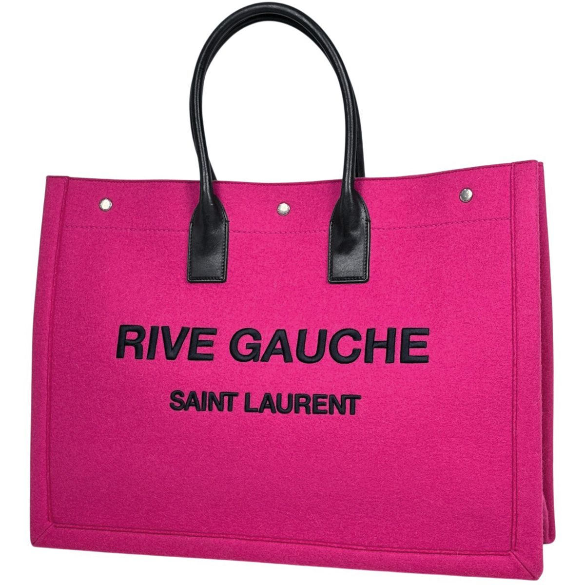 Saint Laurent Rive Gauche Tote Felt Pink Black