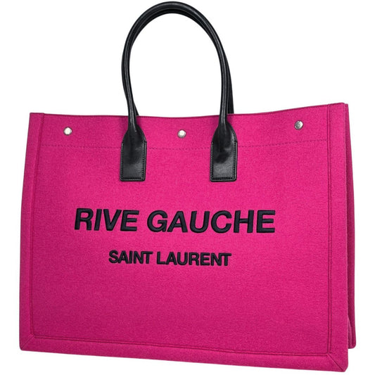 Saint Laurent Rive Gauche Tote Felt Pink Black