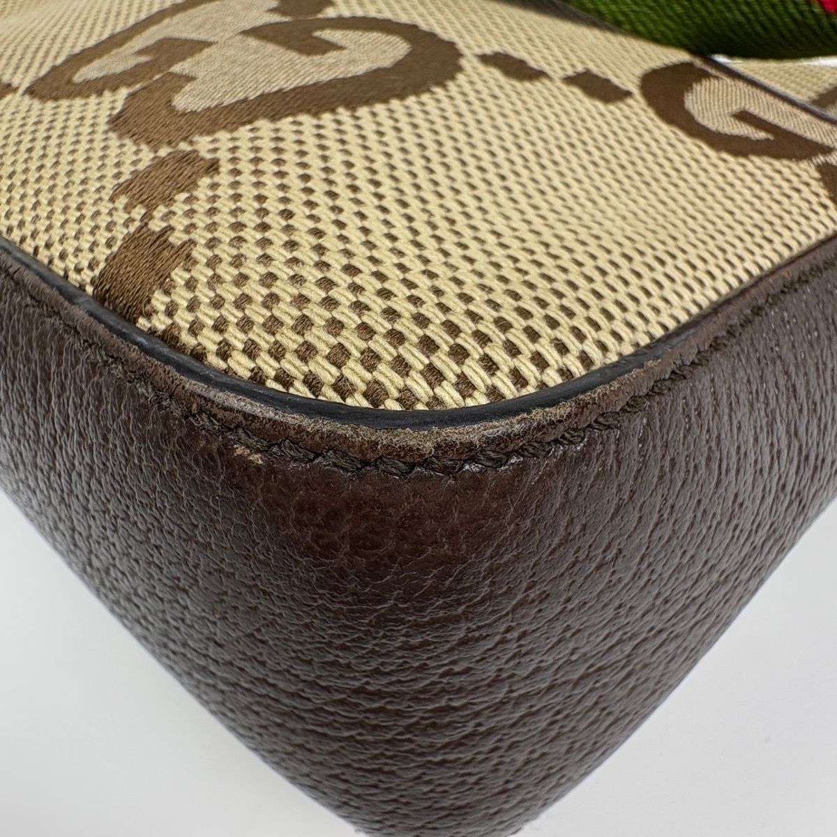 Gucci Jumbo GG Messenger Bag Sherry Line Web Canvas Beige Brown — view 3