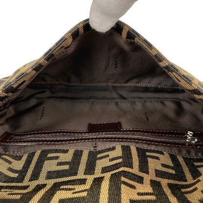Fendi Zucca Pattern Mamma Baguette Shoulder Bag Canvas Brown — view 7