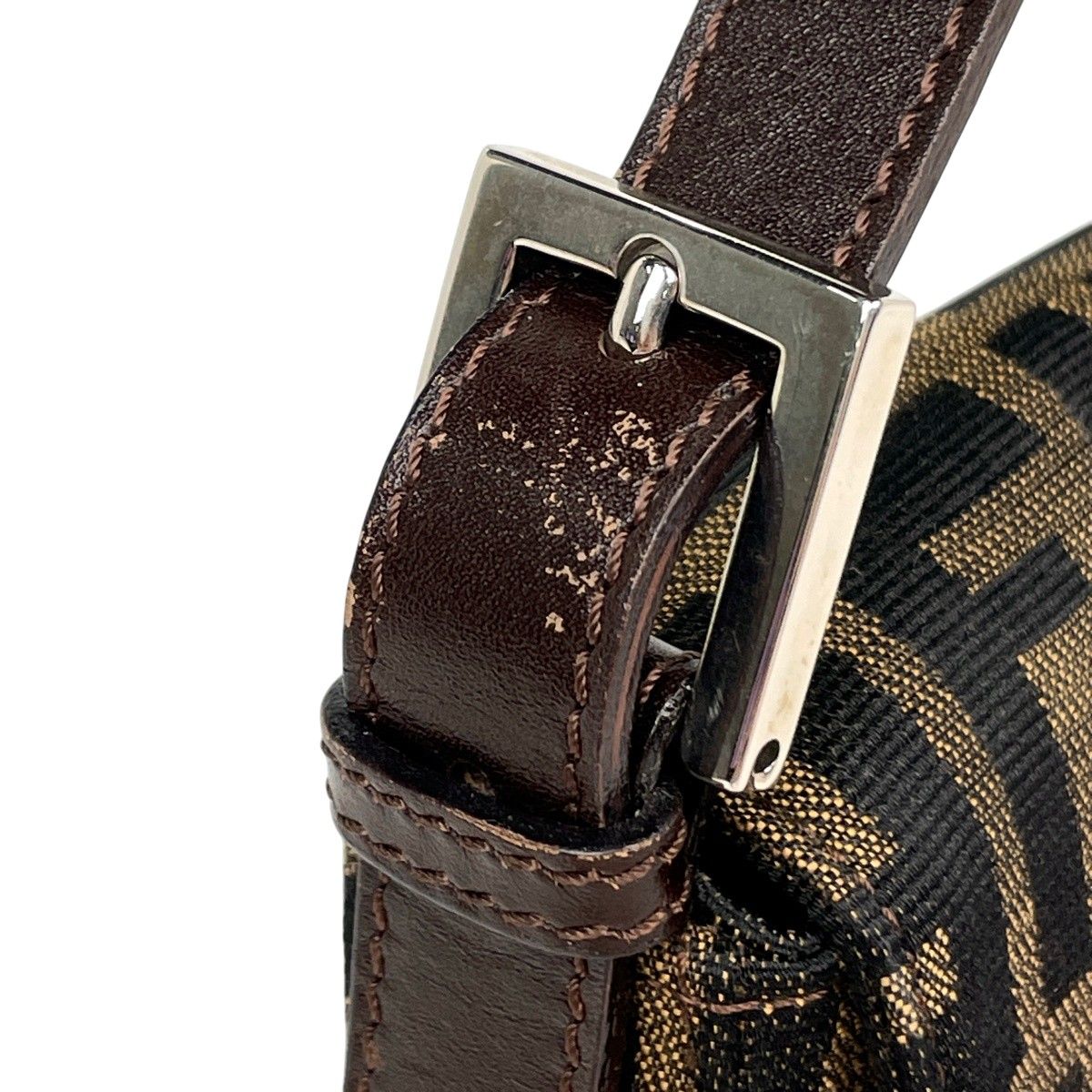 Fendi Zucca Pattern Mamma Baguette Shoulder Bag Canvas Brown — view 5