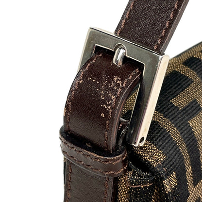 Fendi Zucca Pattern Mamma Baguette Shoulder Bag Canvas Brown — view 5