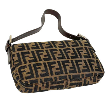 Fendi Zucca Pattern Mamma Baguette Shoulder Bag Canvas Brown — view 2