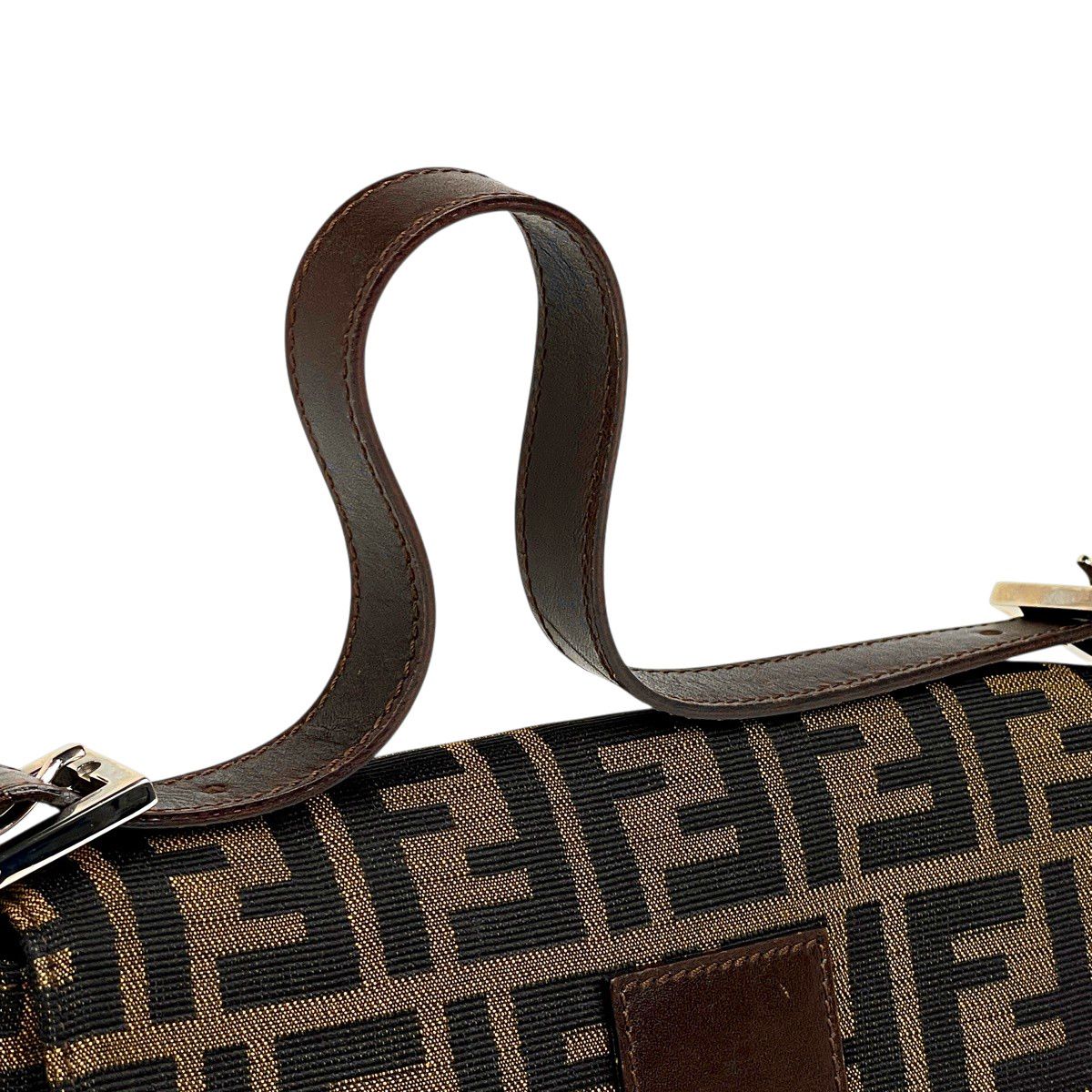 Fendi Zucca Pattern Mamma Baguette Shoulder Bag Canvas Brown — view 6