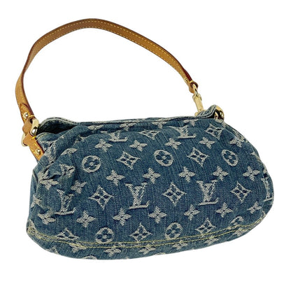 Louis Vuitton Mini Pleaty Shoulder Bag Monogram Denim Blue — view 2