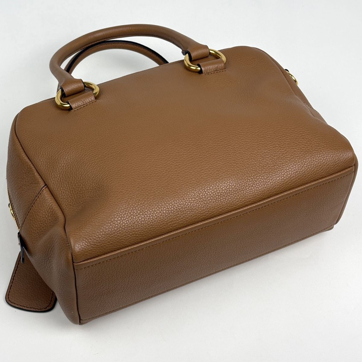 Prada Logo 2-Way Shoulder Bag Leather Brown — view 2