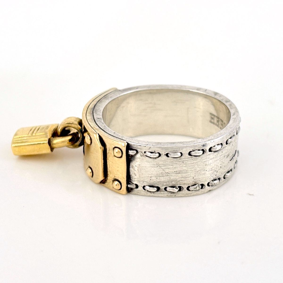 Hermes Cadena Motif Ring 925 Sterling Silver